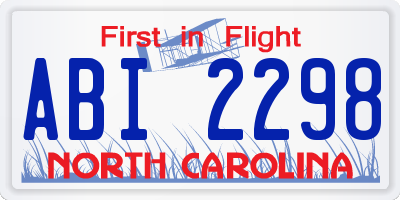 NC license plate ABI2298