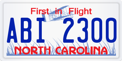 NC license plate ABI2300