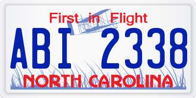 NC license plate ABI2338