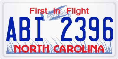 NC license plate ABI2396