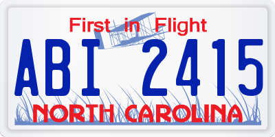 NC license plate ABI2415