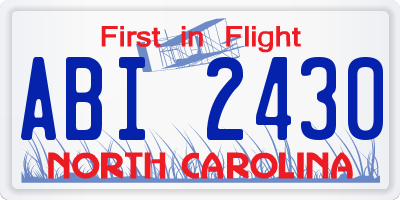 NC license plate ABI2430