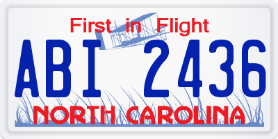 NC license plate ABI2436