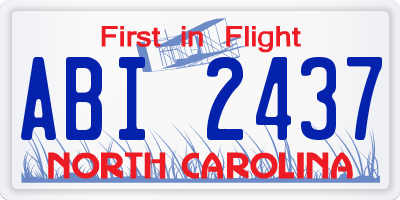 NC license plate ABI2437
