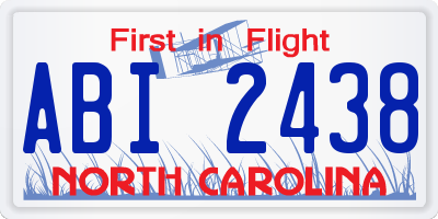 NC license plate ABI2438