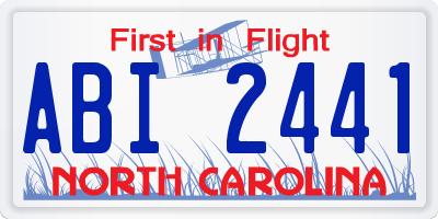 NC license plate ABI2441