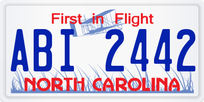 NC license plate ABI2442