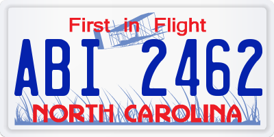 NC license plate ABI2462