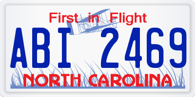 NC license plate ABI2469