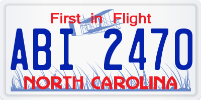 NC license plate ABI2470