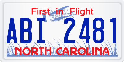 NC license plate ABI2481