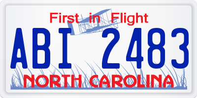 NC license plate ABI2483