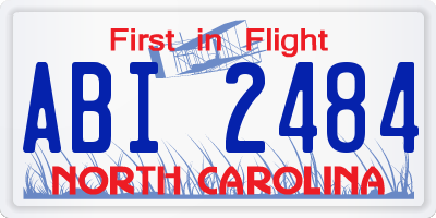 NC license plate ABI2484