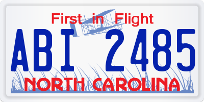 NC license plate ABI2485