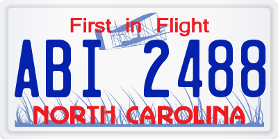 NC license plate ABI2488
