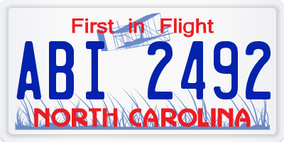 NC license plate ABI2492