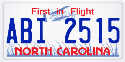 NC license plate ABI2515