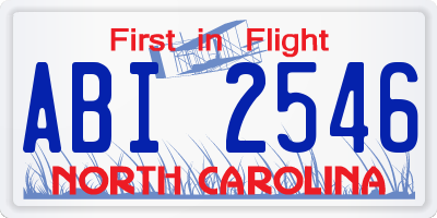 NC license plate ABI2546
