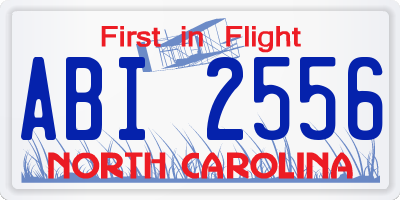 NC license plate ABI2556