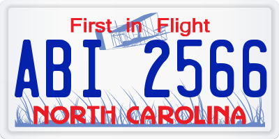 NC license plate ABI2566
