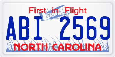 NC license plate ABI2569