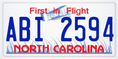 NC license plate ABI2594