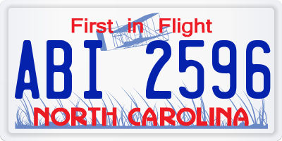 NC license plate ABI2596