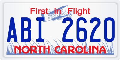 NC license plate ABI2620