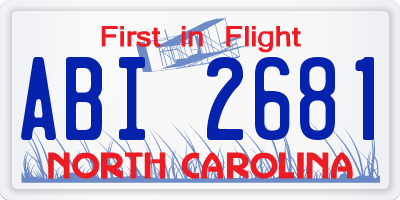 NC license plate ABI2681