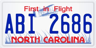 NC license plate ABI2686