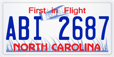 NC license plate ABI2687