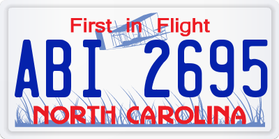 NC license plate ABI2695