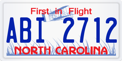 NC license plate ABI2712