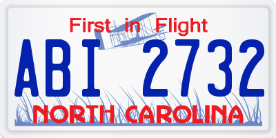 NC license plate ABI2732