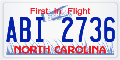 NC license plate ABI2736