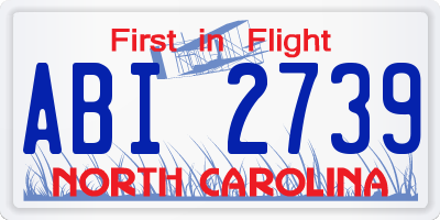 NC license plate ABI2739