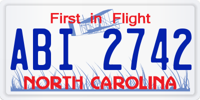 NC license plate ABI2742