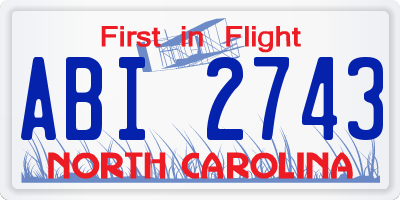 NC license plate ABI2743