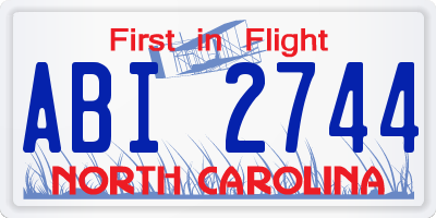NC license plate ABI2744