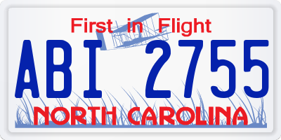 NC license plate ABI2755