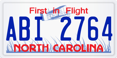 NC license plate ABI2764
