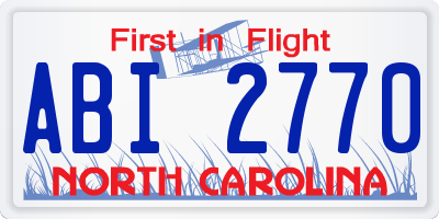NC license plate ABI2770