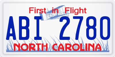 NC license plate ABI2780