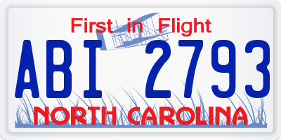 NC license plate ABI2793