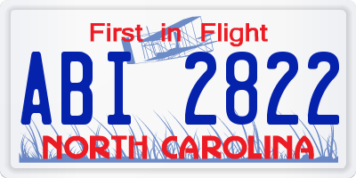 NC license plate ABI2822