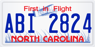 NC license plate ABI2824