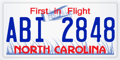 NC license plate ABI2848