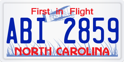 NC license plate ABI2859