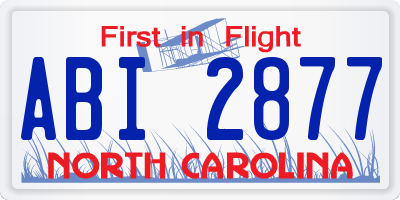 NC license plate ABI2877