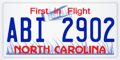 NC license plate ABI2902